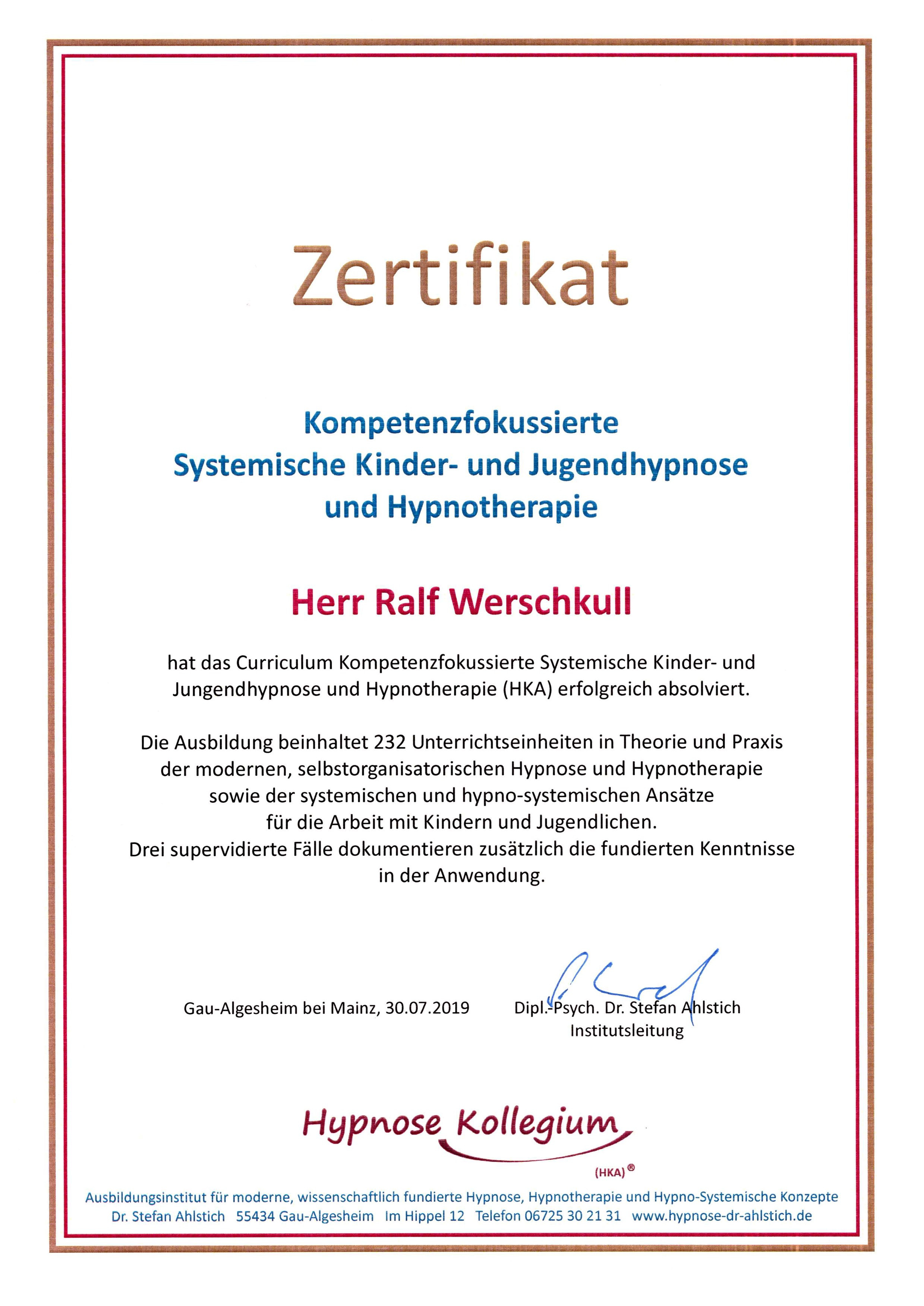 Kinder- und Jugend-Hypnose zertifiziert